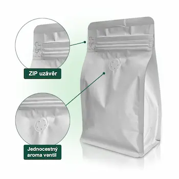 Flat bottom pouch with zipper closure and one-way degassing valve